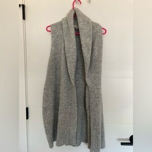 LOFT Heather Gray Knit Sweater Vest LP